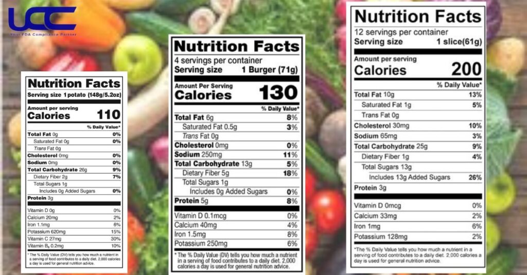 bảng nutrition facts