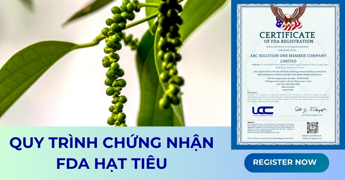 Chứng nhận FDA hạt tiêu- mở rộng cánh cửa xuất khẩu