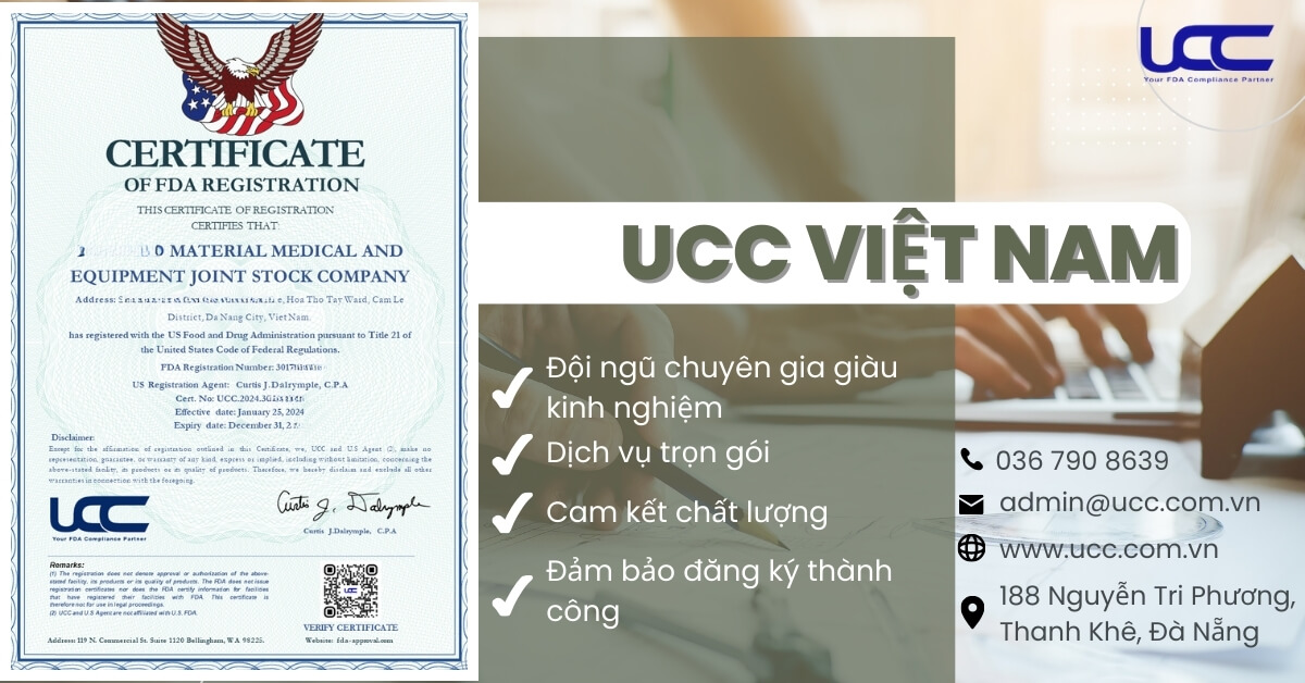 UCC Việt Nam- Đơn vị tư vấn, đăng ký FDA uy tín tại Đà Nãng