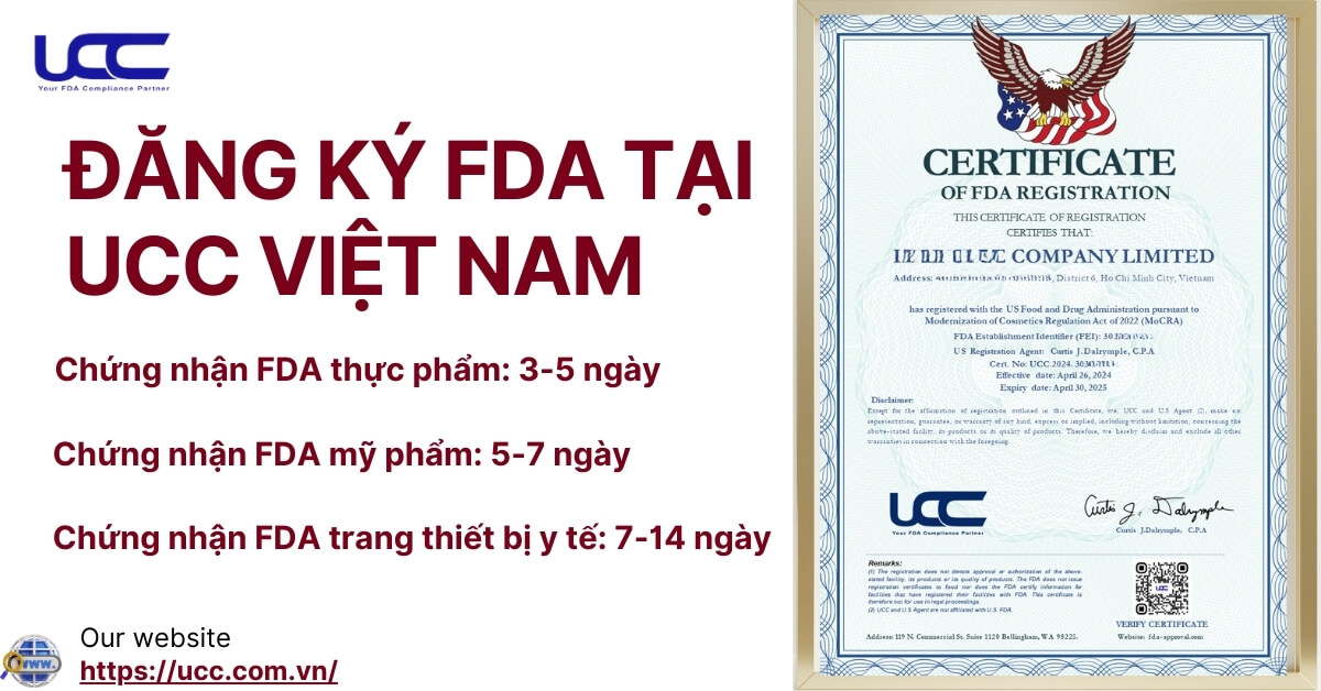 Đăng ký chứng nhận FDA cùng UCC Việt Nam