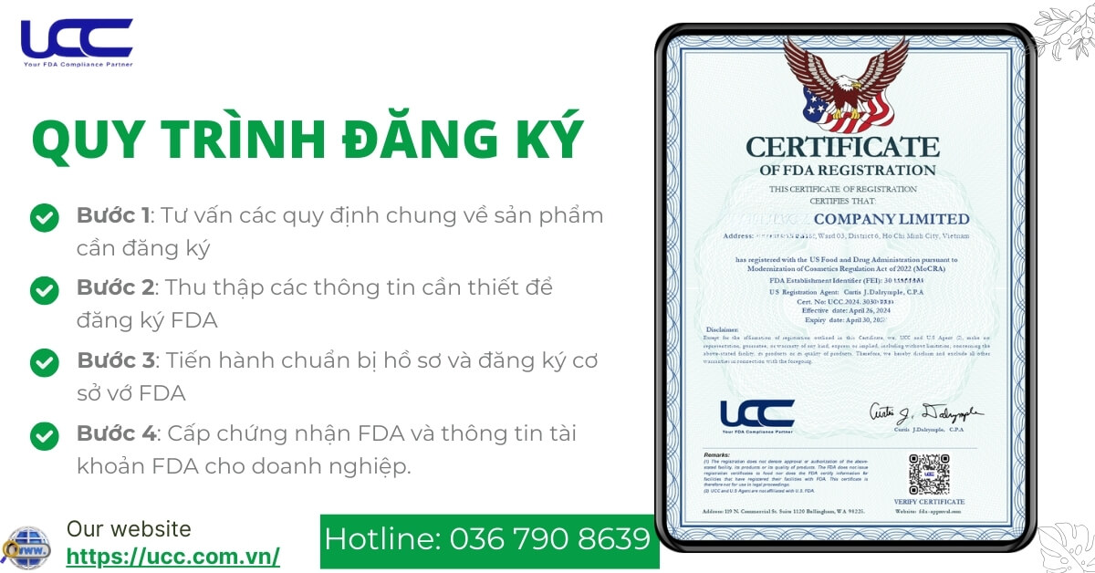 Quy trình đăng ký chứng nhận FDA tại UCC Việt Nam