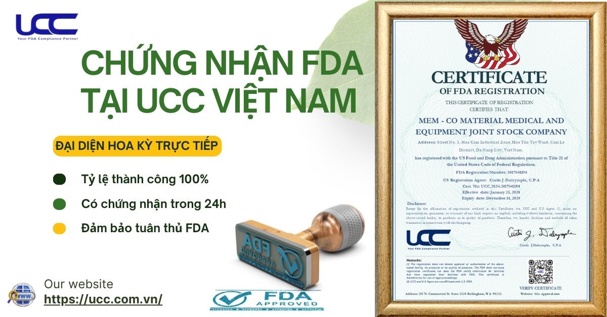 Chứng nhận FDA cùng UCC Việt Nam