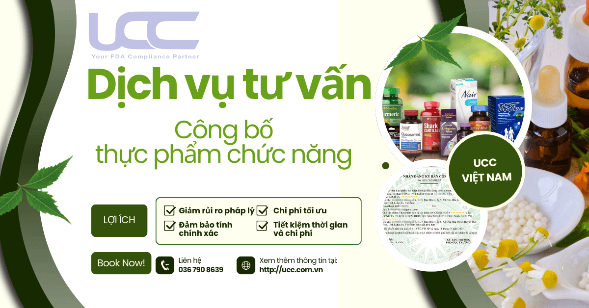 UCC VIỆT NAM đơn vị tư vấn công bố thực phẩm chức năng nhanh, chuẩn xác