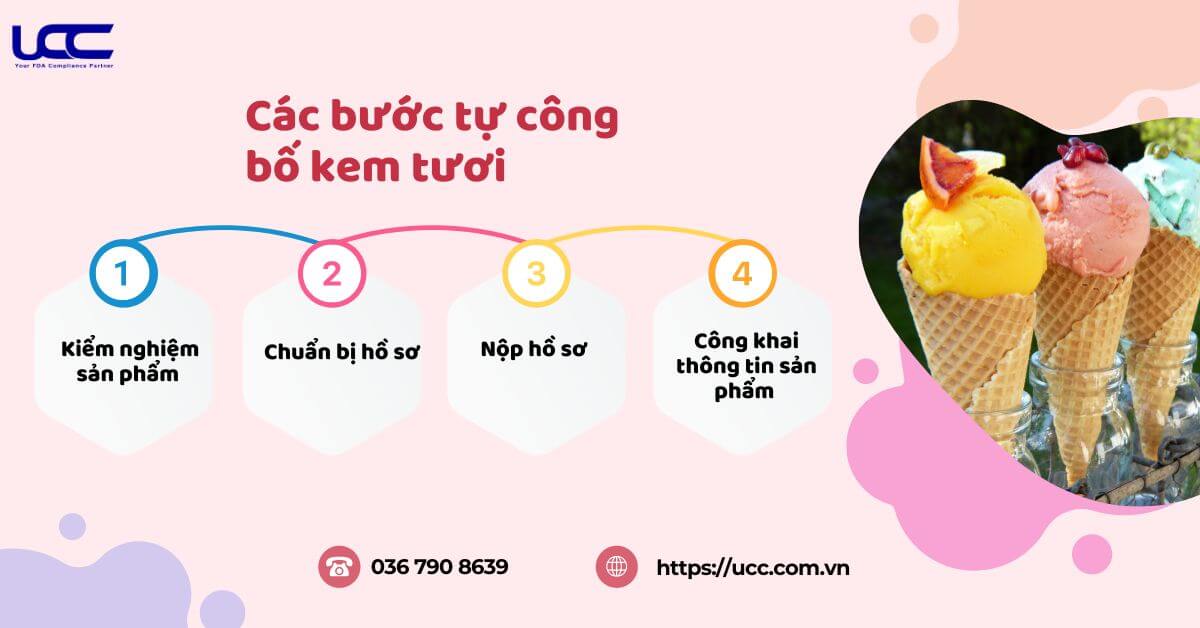 Tự công bố kem tươi gồm 4 bước