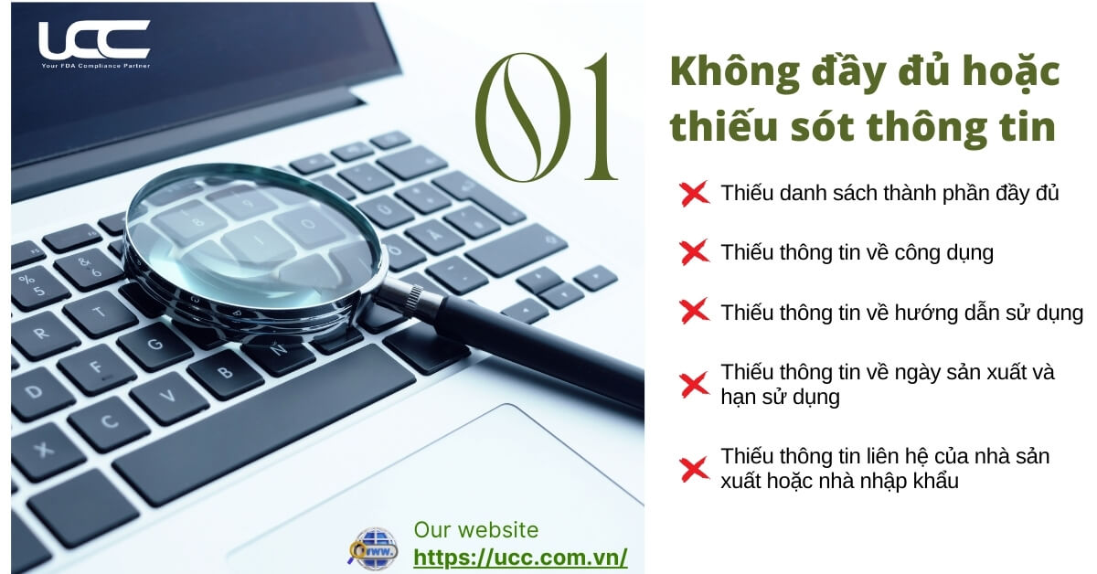 Ghi nhãn mỹ phẩm thiếu hoặc không đầy đủ thông tin