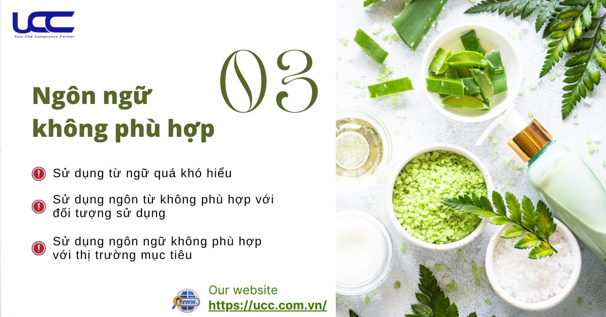 Sử dụng ngôn từ không phù hợp với sản phẩm