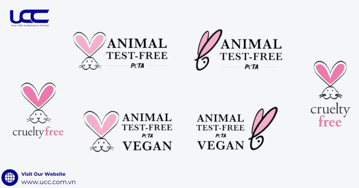 Các phiên bản logo PETA Cruelty Free phổ biến hiện nay