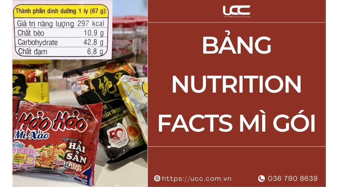 Bảng Nutrition Facts mì gói