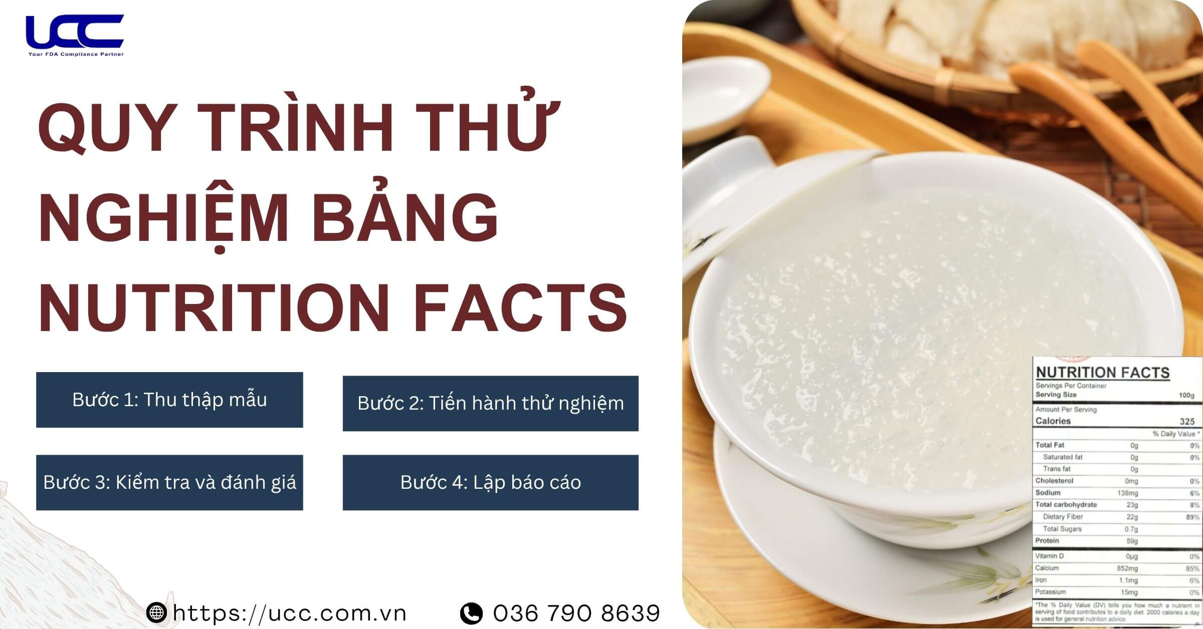 Quy trình thử nghiệm bảng Nutrition Facts yến sào