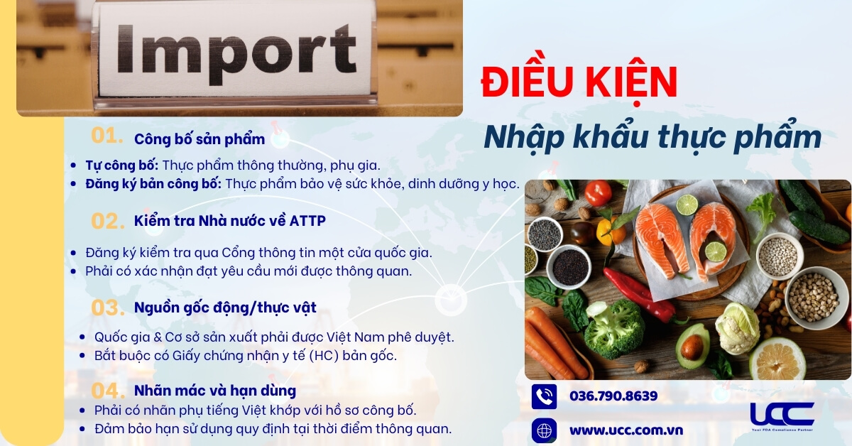 Điều kiện nhập khẩu thực phẩm