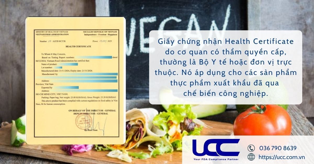 Giấy chứng nhận Health Certificate