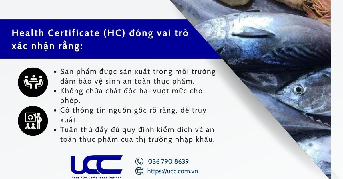 Chứng nhận Health Certificate cá ngừ đóng vai trò quan trọng