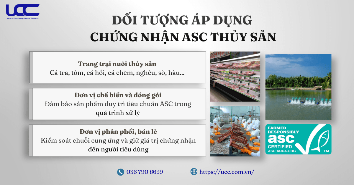 Đối tượng áp dụng chứng nhận ASC thủy sản.