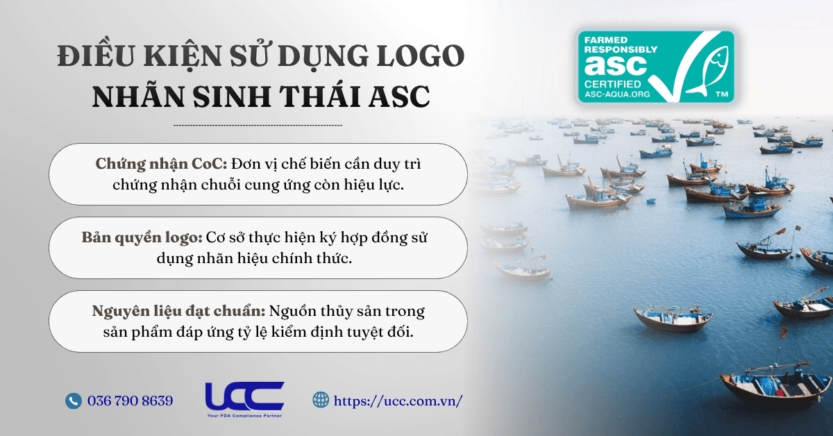 Điều kiện sử dụng logo nhãn sinh thái ASC.